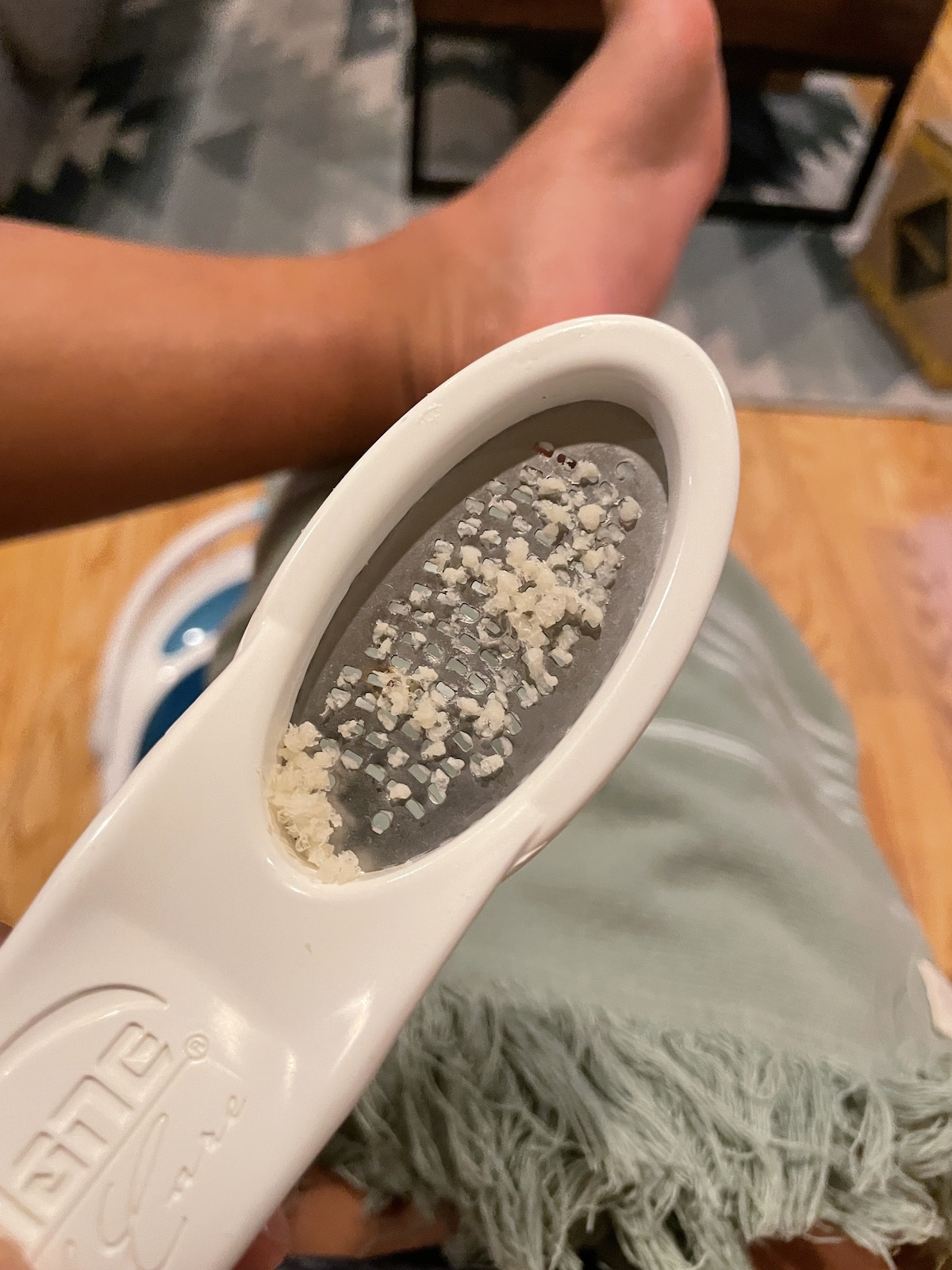 microplane foot file used to remove dead skin cells from feet