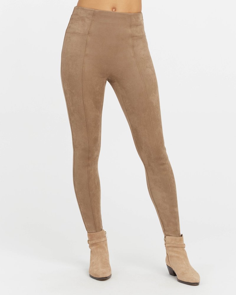 SPANX faux suede leggings in camel