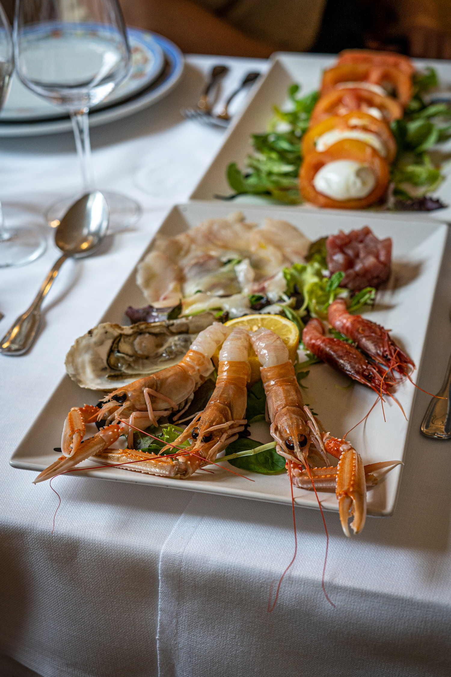 raw seafood platter from Gatto Nero in Burano Italy