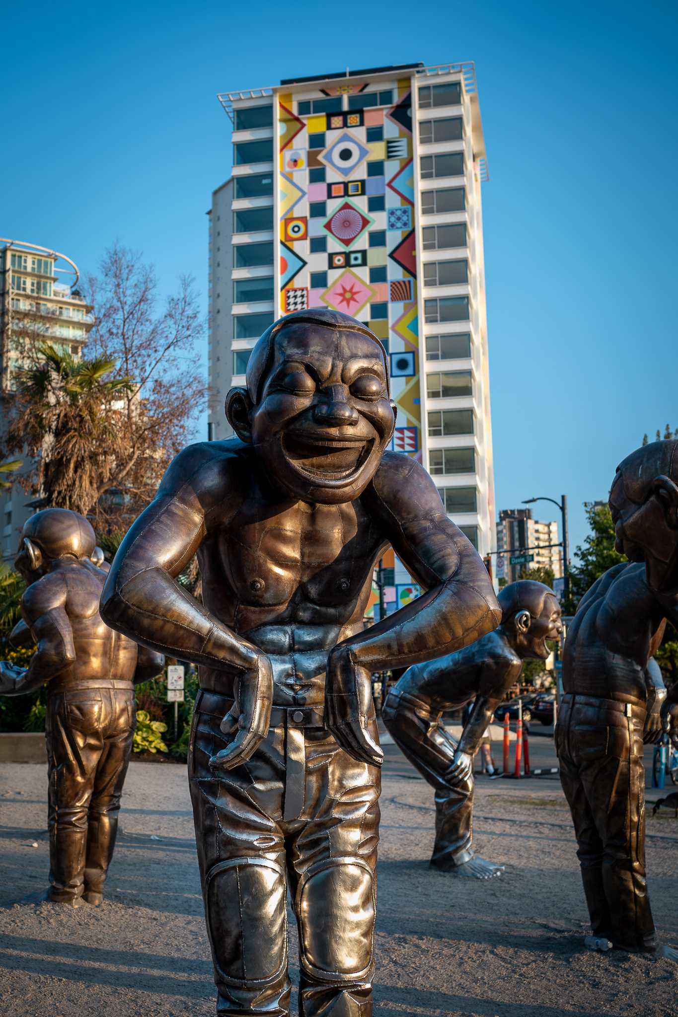 a-maze-ing laughter statue in vancouver bc Canada