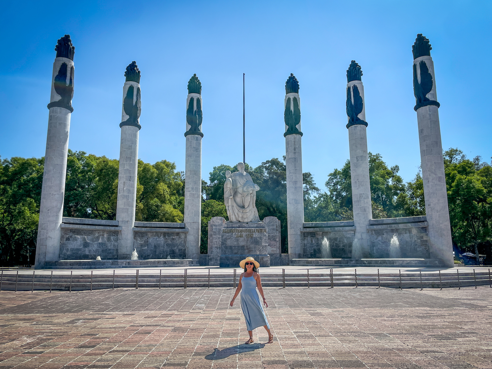 Mexico City Chapultepec Park Monumento a los Niños Heroes Six Brave Children PACT Fit and Flare Midi Dress Gigi Pip Hat