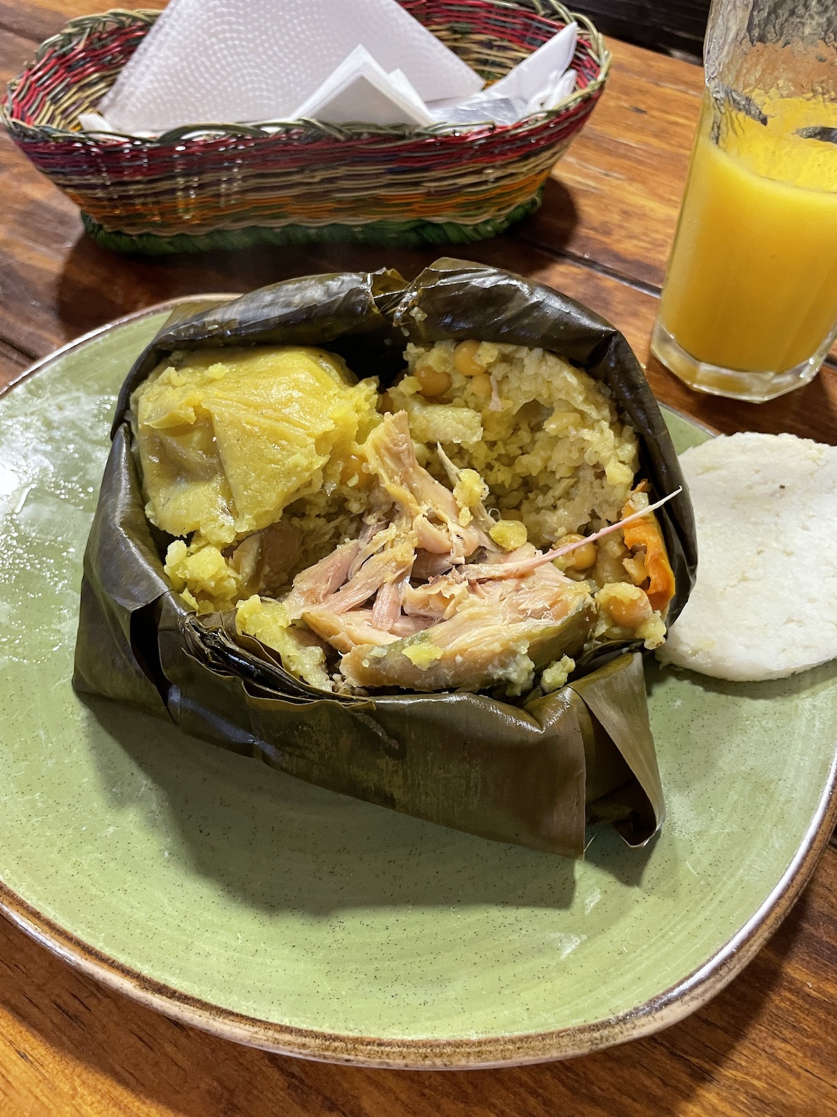 tamale from el mejor ajiaco del mundo bogota colombia
