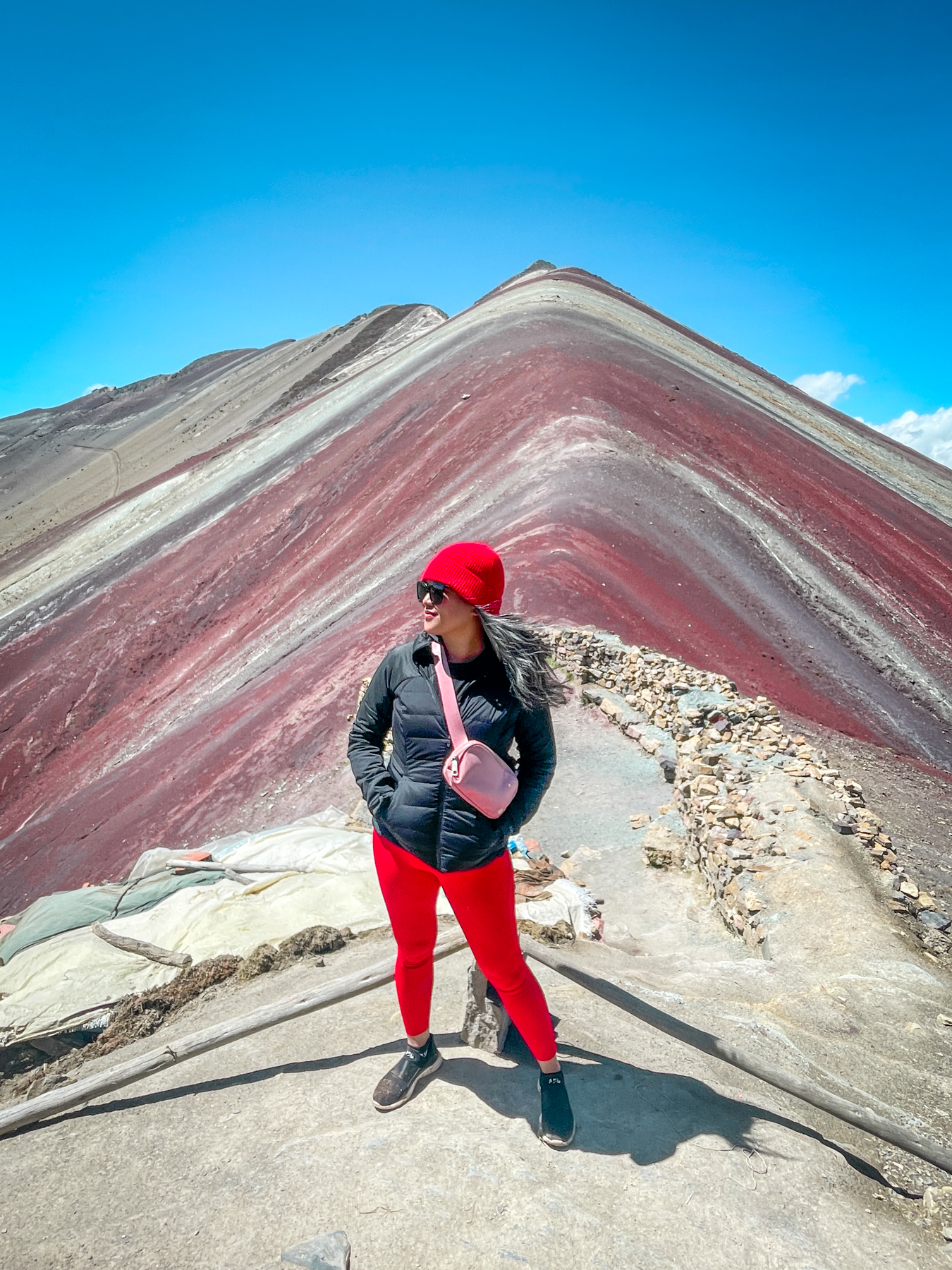 Peru Rainbow Mountain Vinicunca lululemon Down for It All Jacket and Pace Base Runner Leggings