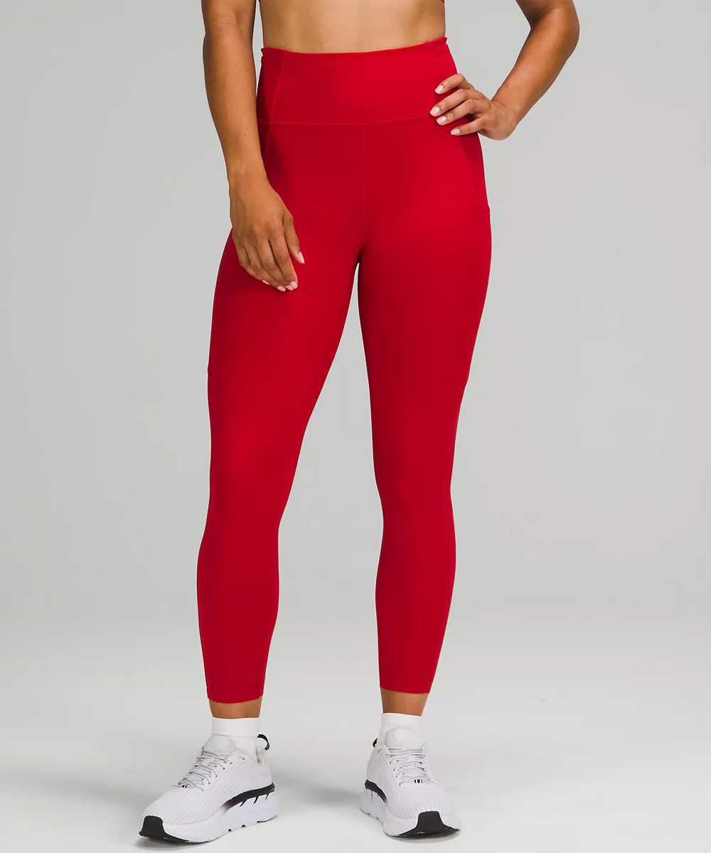 lululemon Fast and Free tights dark red