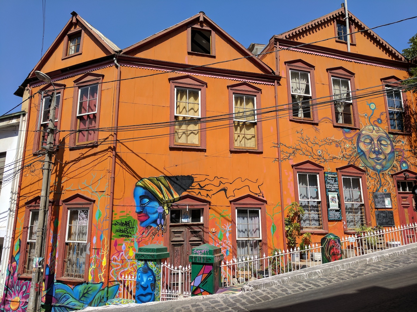Colorful Streets and houses of Valparaiso Chile