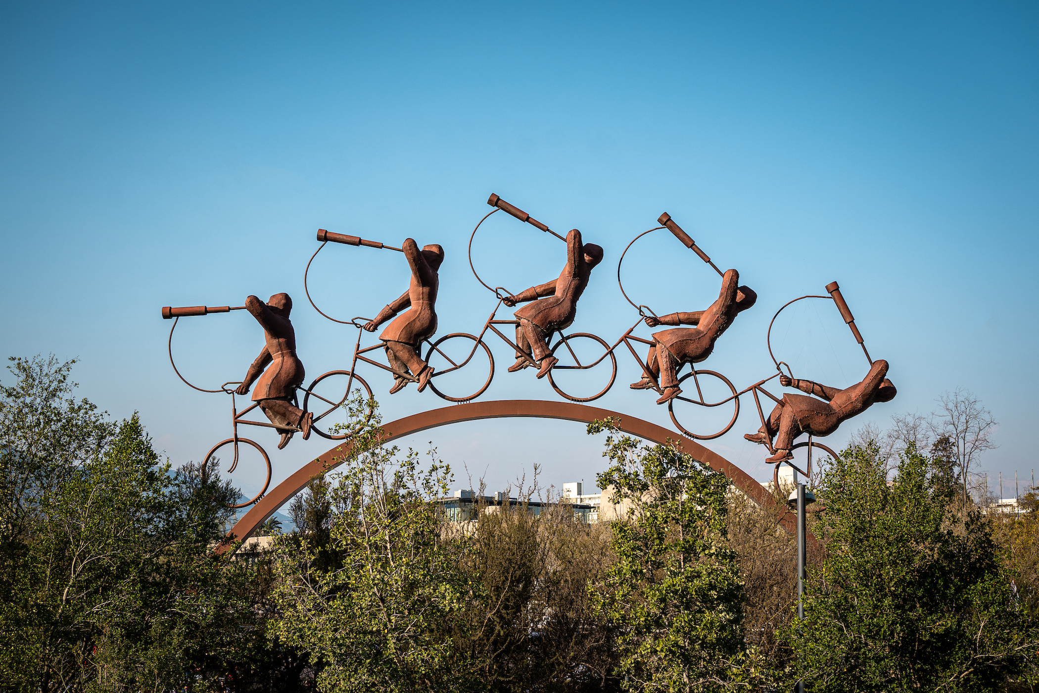 La Busqueda Sculpture at Parque Bicentenario Park Vitacura Chile