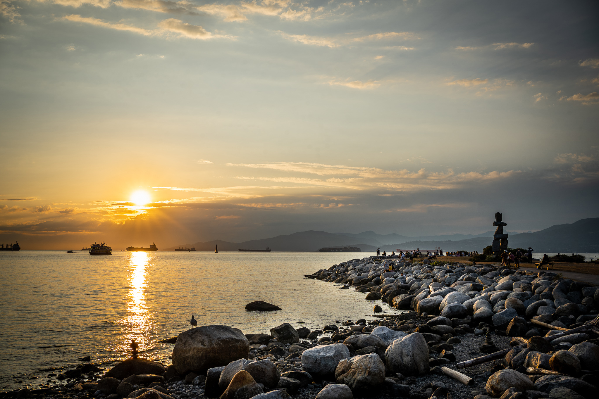 Sunset over English Bay in Vancouver BC Canada