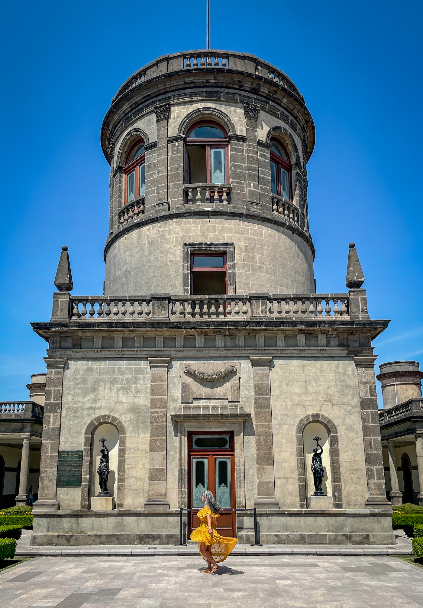 Castillo de Chapultepec Castle Mexico City cdmx dancing yellow vici dress