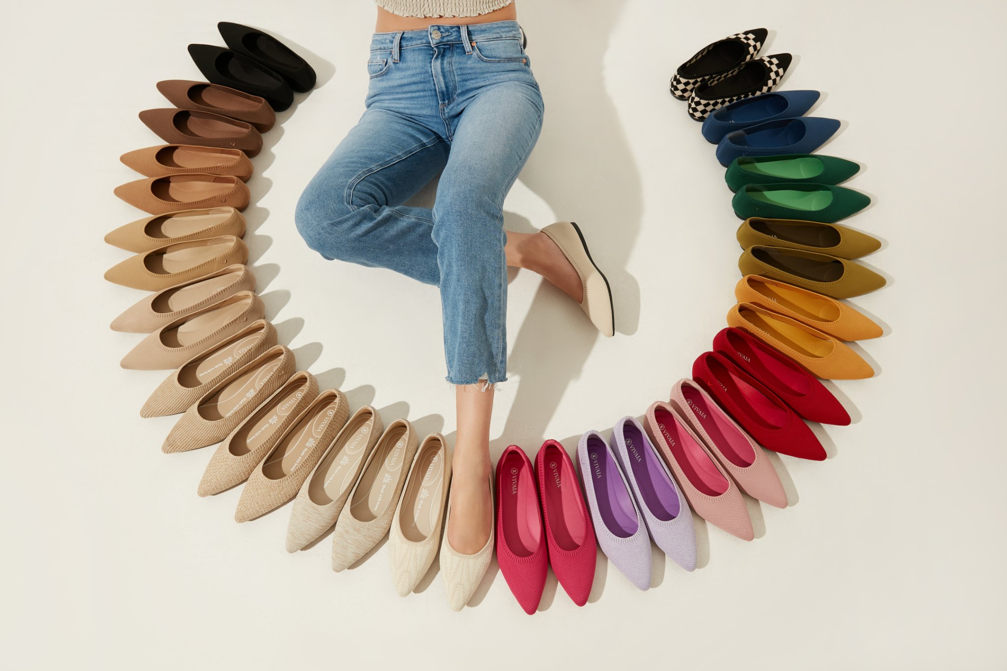 rainbow spectrum of VIVAIA point shoes