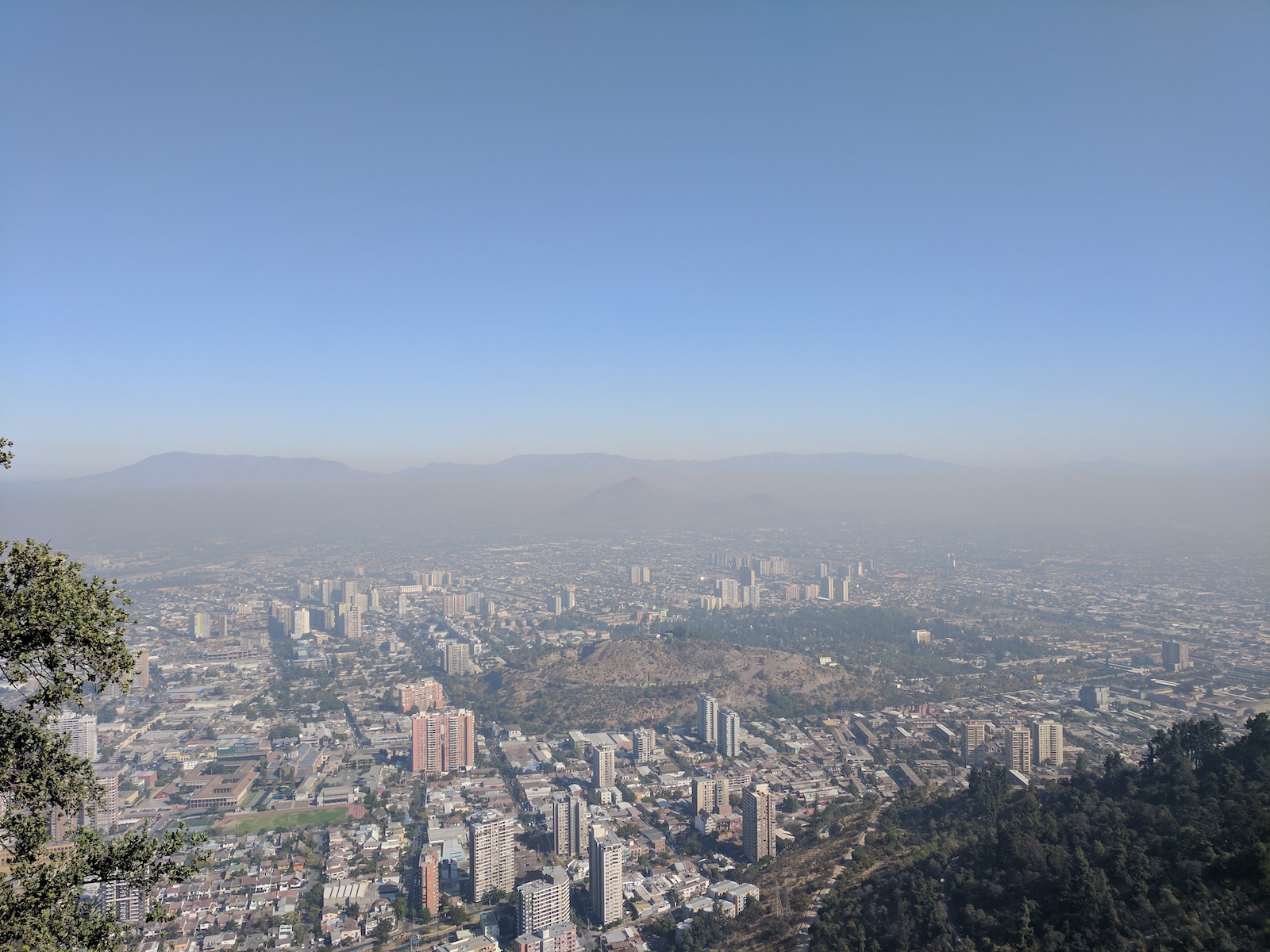 view from Cerro San Cristobal Hill in Santiago Chile
