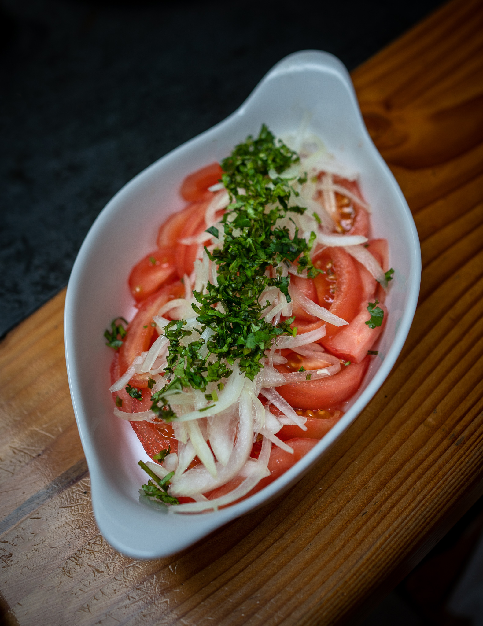 Chilean Salad with Tomatoes Onions cilantro