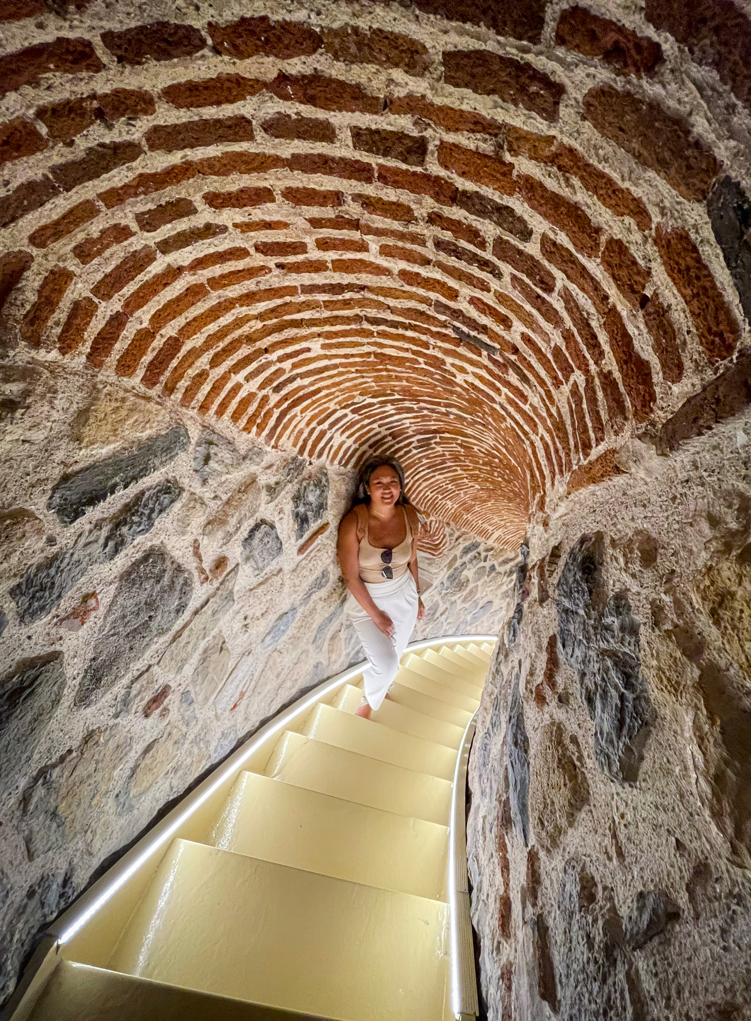 Inside the windy steps of Galata Tower Istanbul Turkey