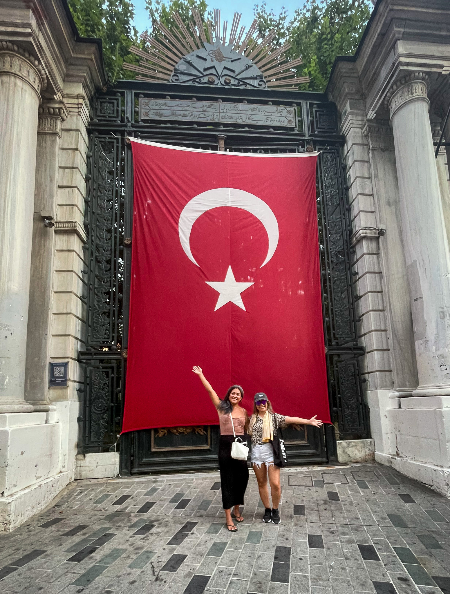 Istanbul Turkey flag on Taksim street