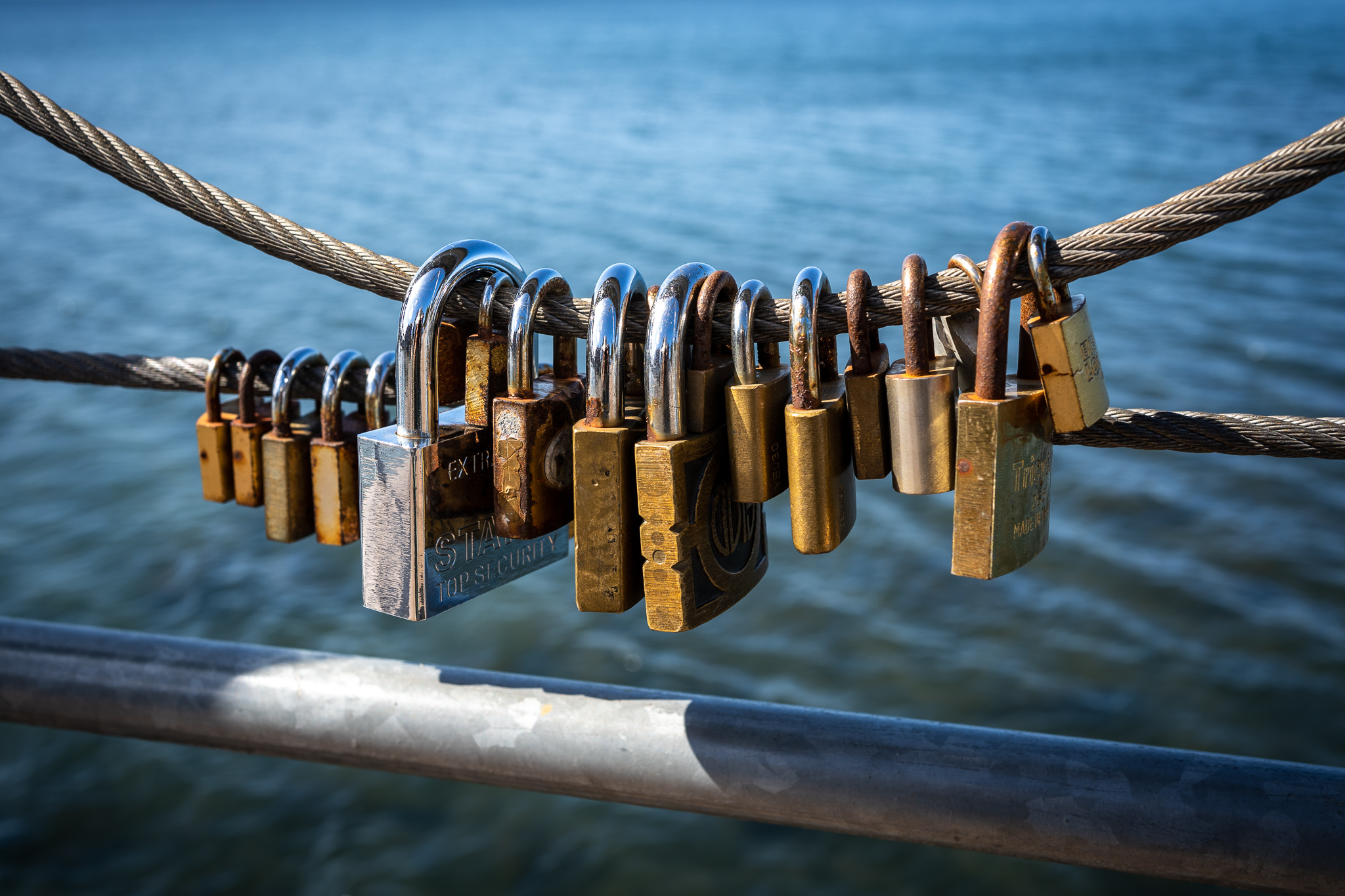 locks at the lookout at Lago Llanquihue Lake