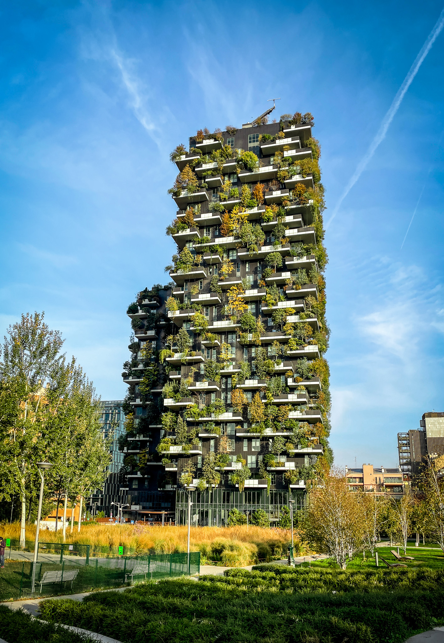 Bosco Verticale vertical forest apartment buildings Milan Italy