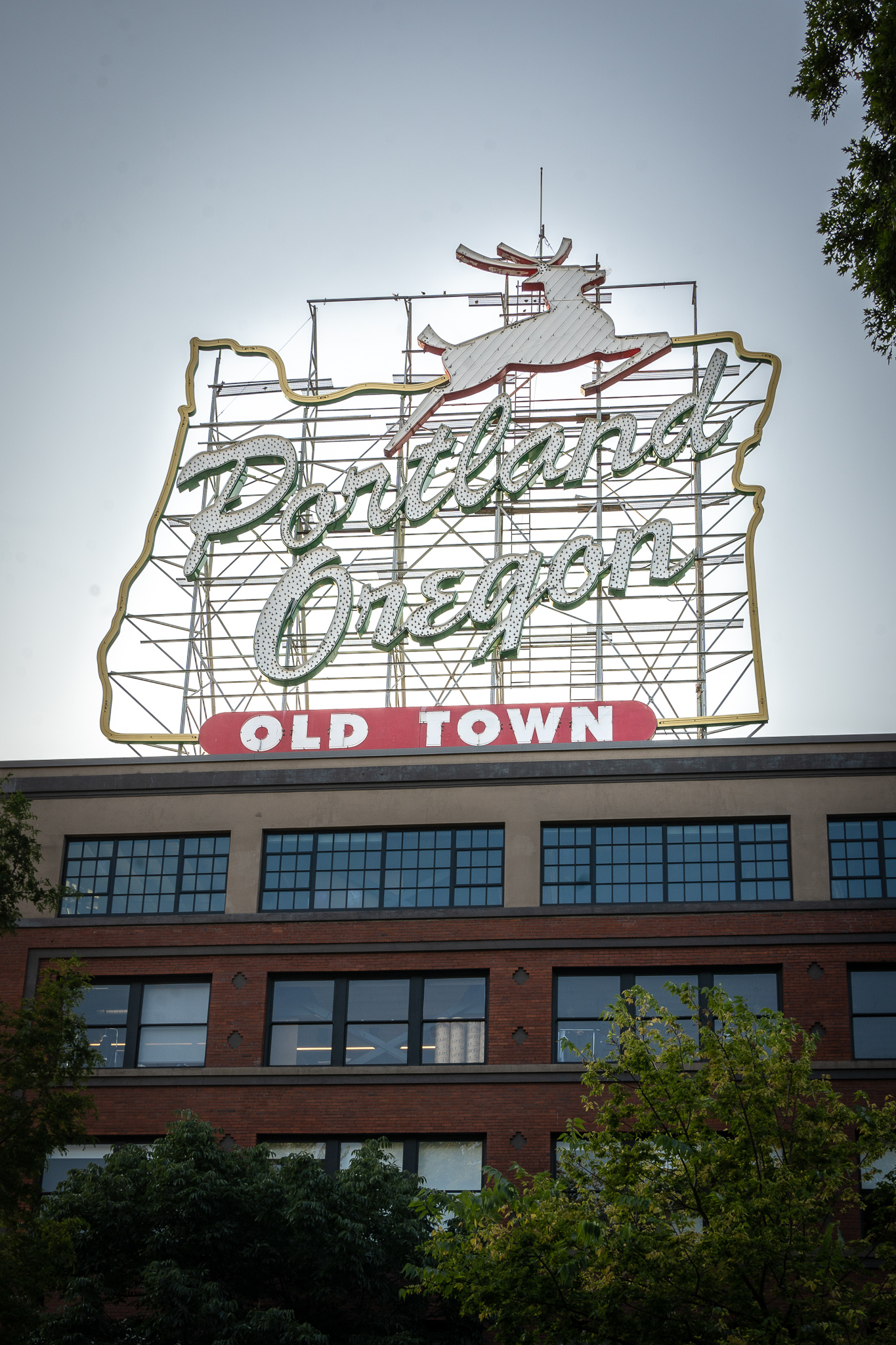 Portland Oregon White Stag Sign