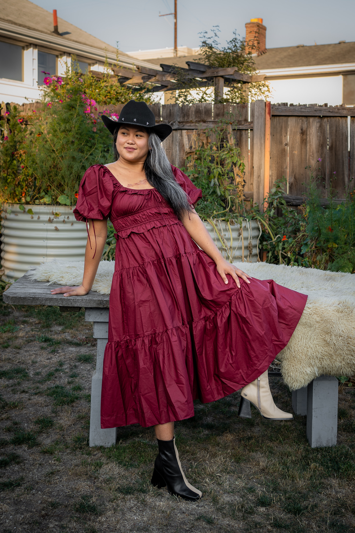 Review Augustine Hat Co Dolly Hat En Saison Brielle Dress ALOHAS bicolor southern boots