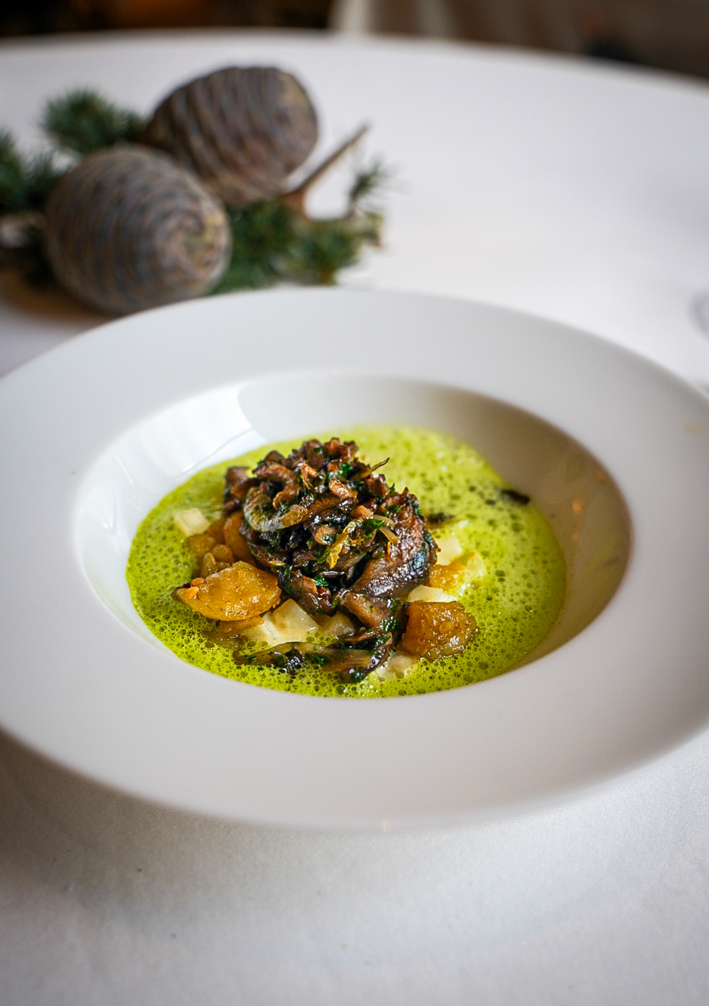 Celery Risotto with mushrooms and chestnuts Arpege Paris France
