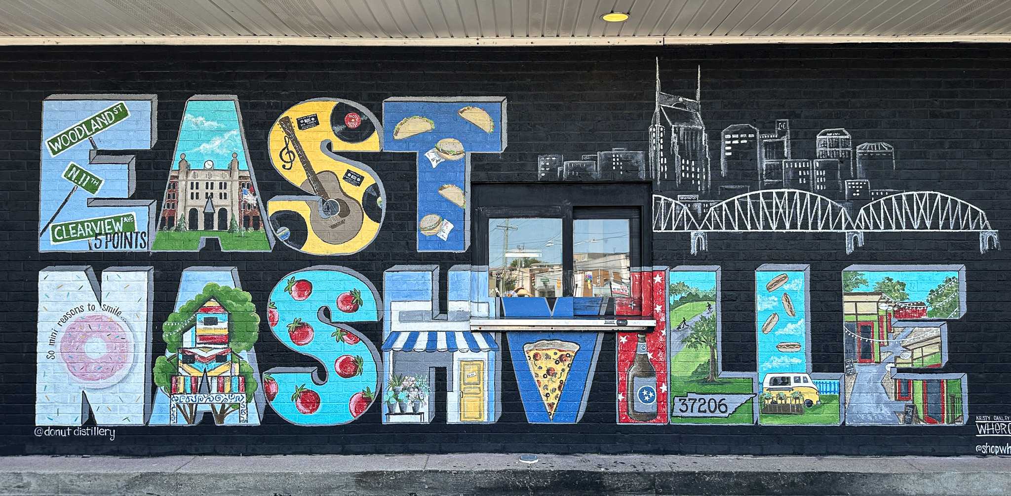 East Nashville Mural at Donut Distillery