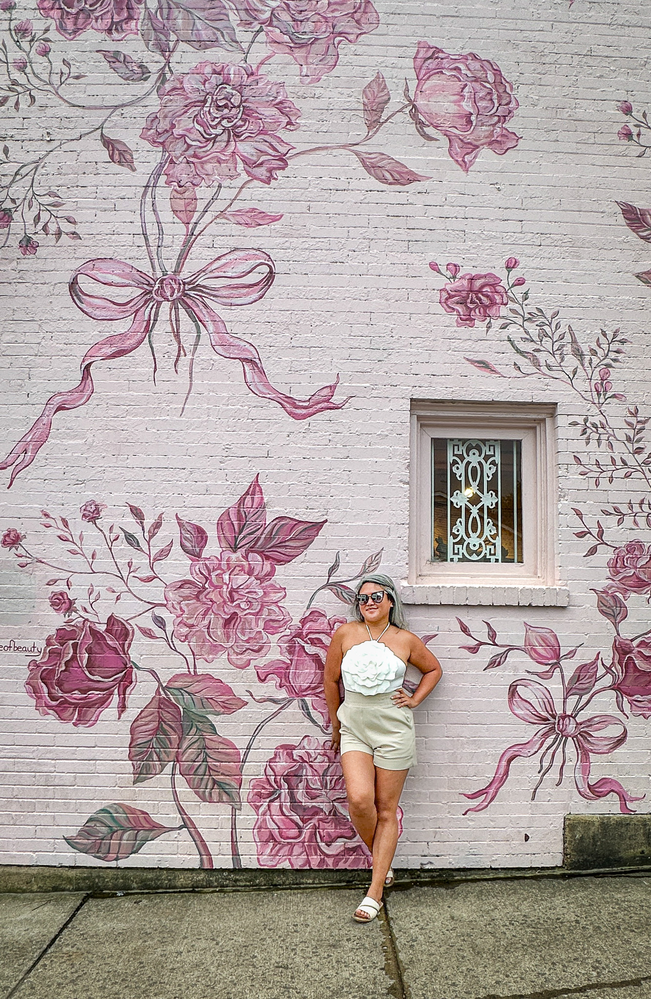 Love Shack Fancy Pink Rose Mural 12th Ave Nashville