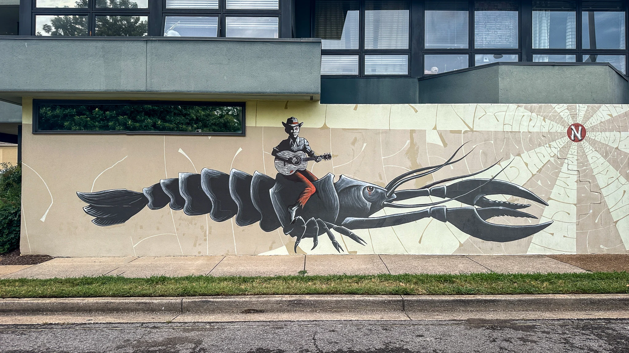 Surreal Crustacean riders mural Music Row nashville