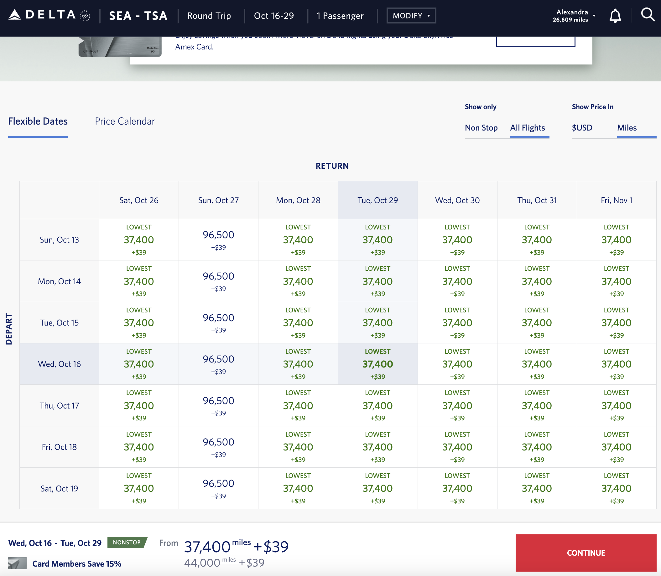 points cost calendar for delta seattle to taipei flights