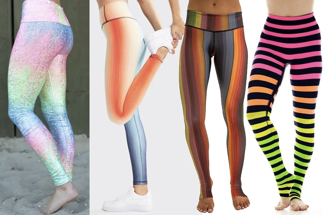 RAINBOW LEGGINGS Colorful Ombre Yoga Leggings WOMENS Yoga Pants Workout  Clothing Designer Leggings Rave Leggings Burning Man Leggings Tights