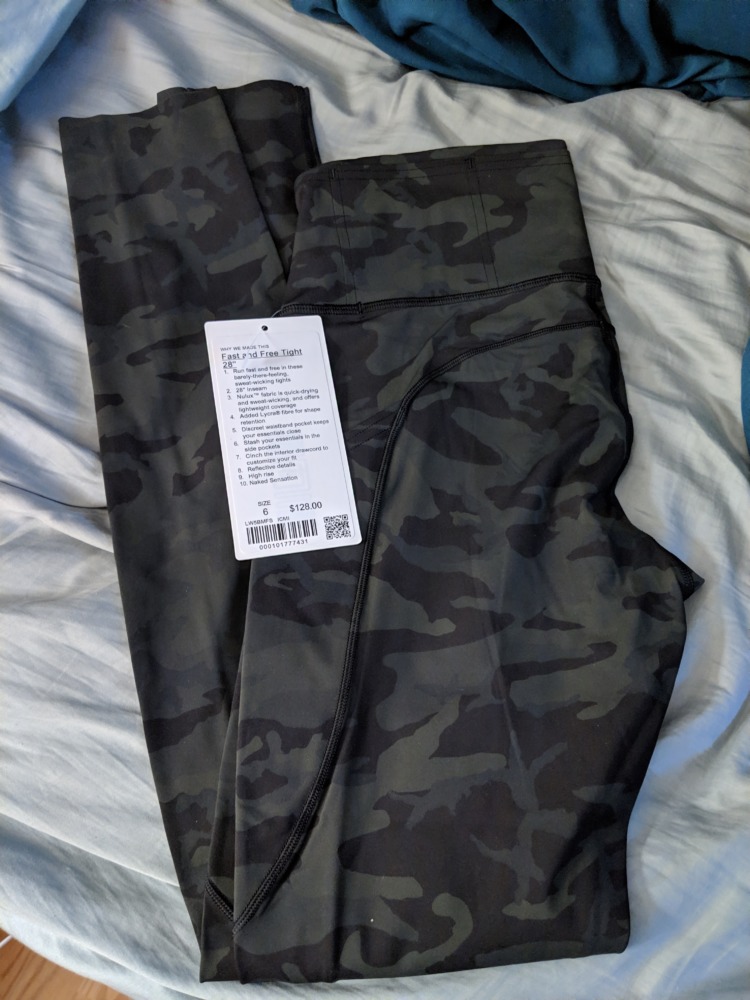 Lululemon Fast And Free Tight 28 *nulux In Incognito Camo Multi