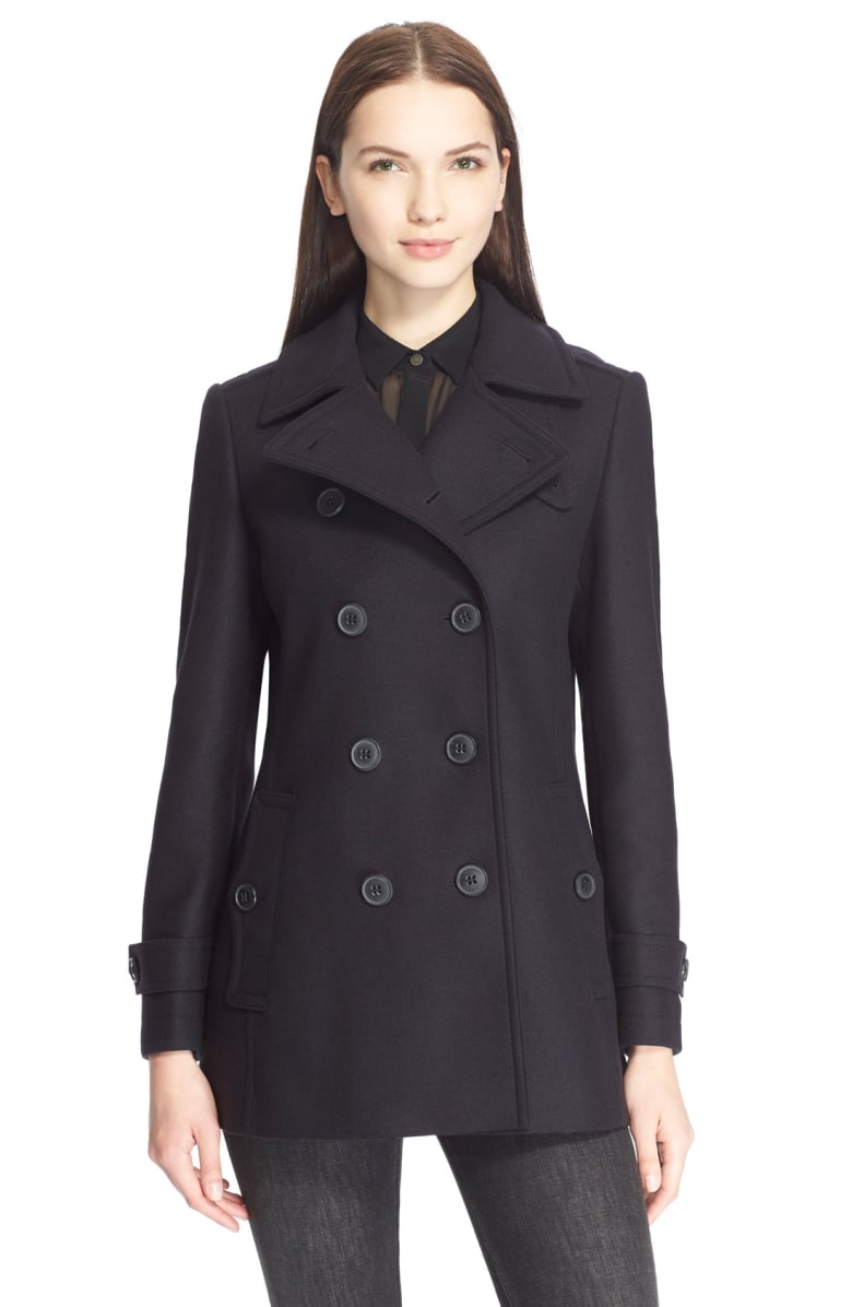 Burberry Brit Needlethorpe Peacoat Jacket Womens in Black size 8 