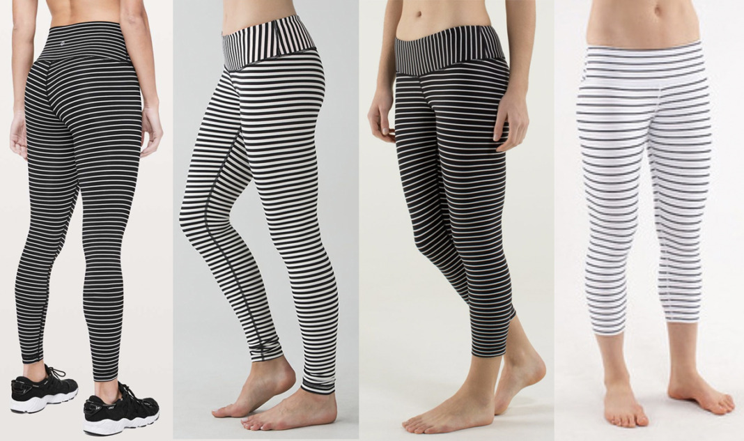 lululemon black and white striped leggings