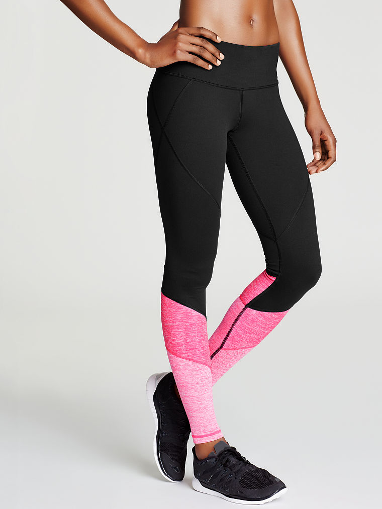 VICTORIA SPORT KNOCKOUT Mid Rise Tights By Victoria Secrets In Black £26.99  - PicClick UK