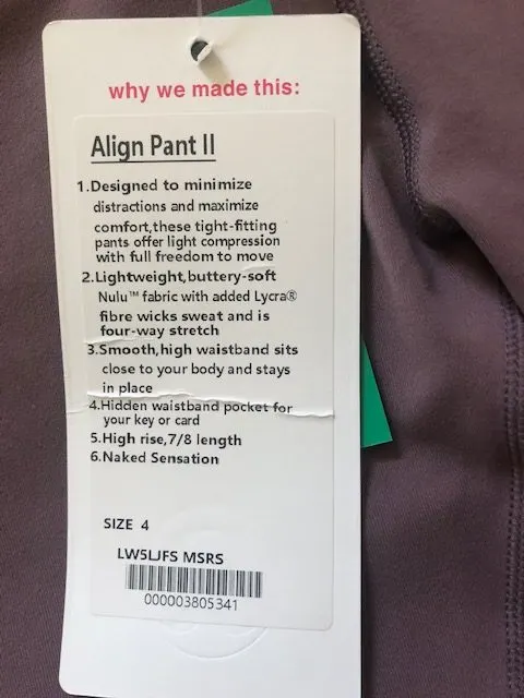 Lululemon Rip Tag Numbers For Sale In Tex