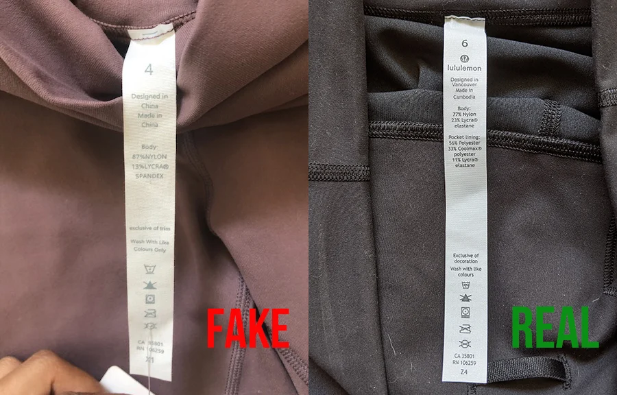 Need to know if these are real ASAP! Tag on the left is real. : r/lululemon
